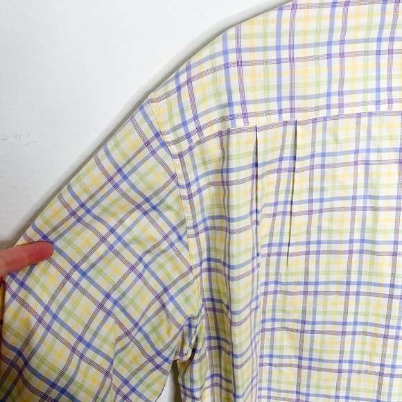 Ermenegildo Zegna Italy Large Plaid Check Pastel Color Yellow Purple Easter Mens - Picture 17 of 17